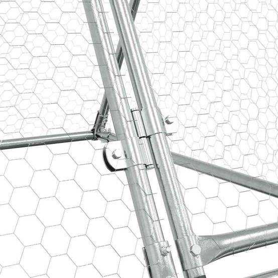 Vidaxl - Cage pour poules argenté 400x105x91 cm acier galvanisé vidaXL 172558 - Image 5