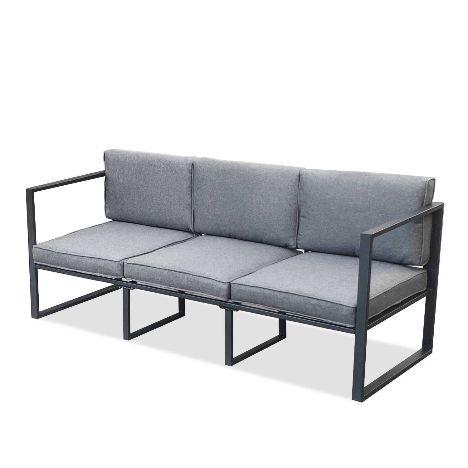 Autre - Salon de jardin design aluminium 5 Places Gris - HONFLEUR - Imagen 2
