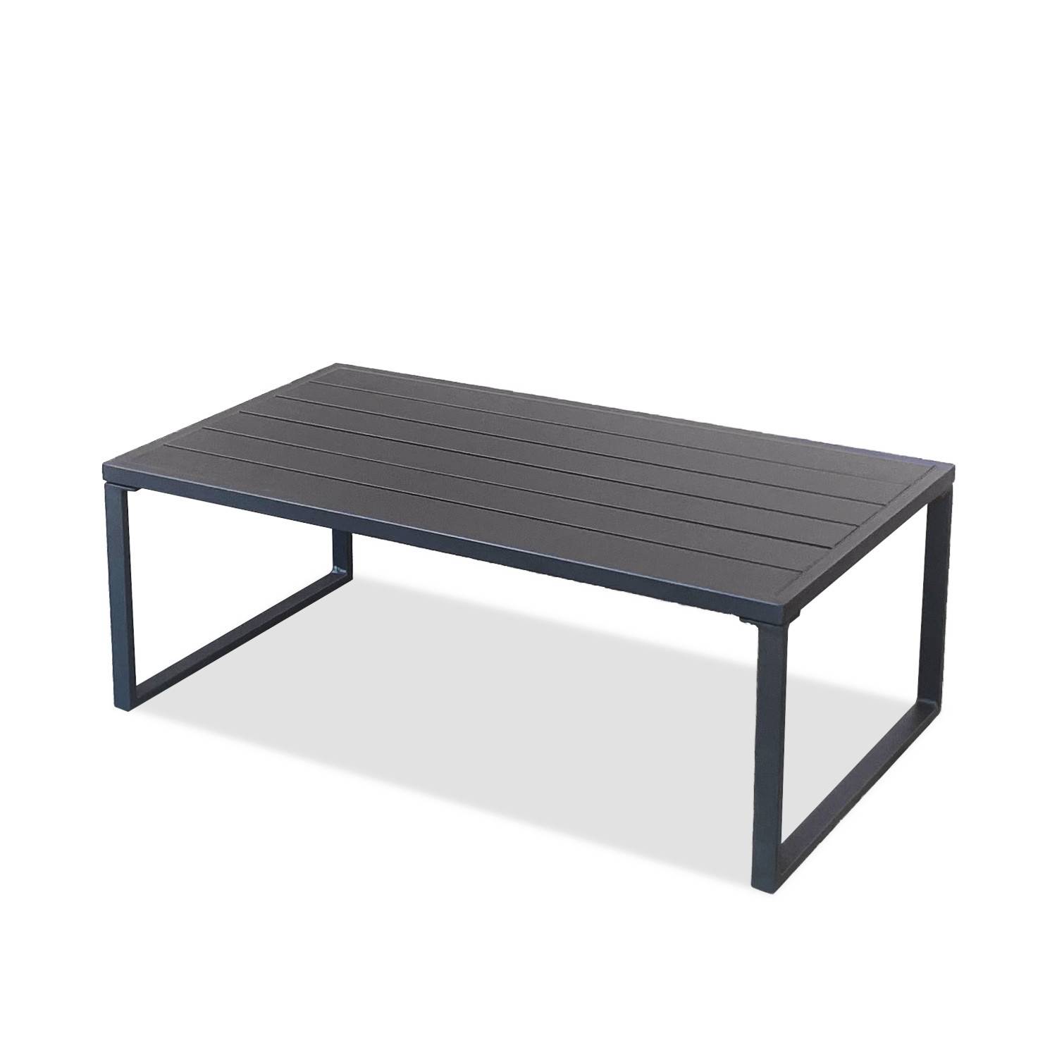 Autre - Salon de jardin design aluminium 5 Places Gris - HONFLEUR - Imagen 3