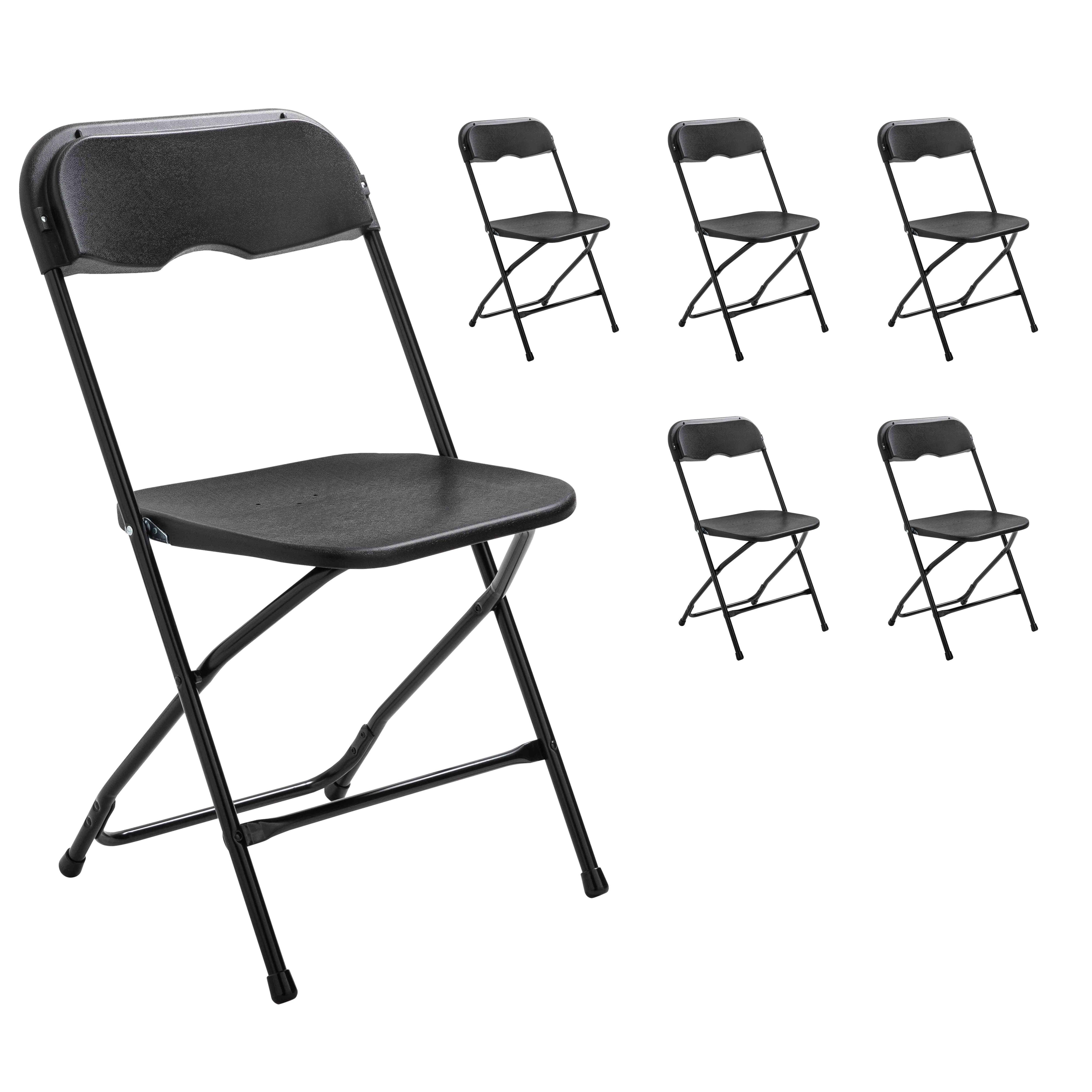 Oviala - Lot de 6 chaises pliantes noires de réception REKKEM - Oviala - Imagen 1