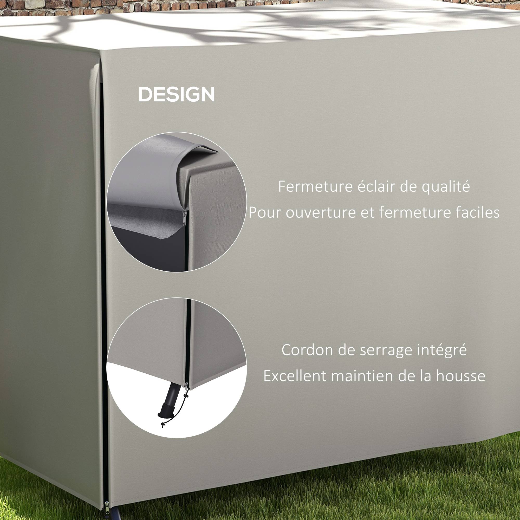 Outsunny - Housse protection balancelle jardin 3 places 2,05x1,24x1,64m bâche étanche polyester haute densité gris - Outsunny - Image 6