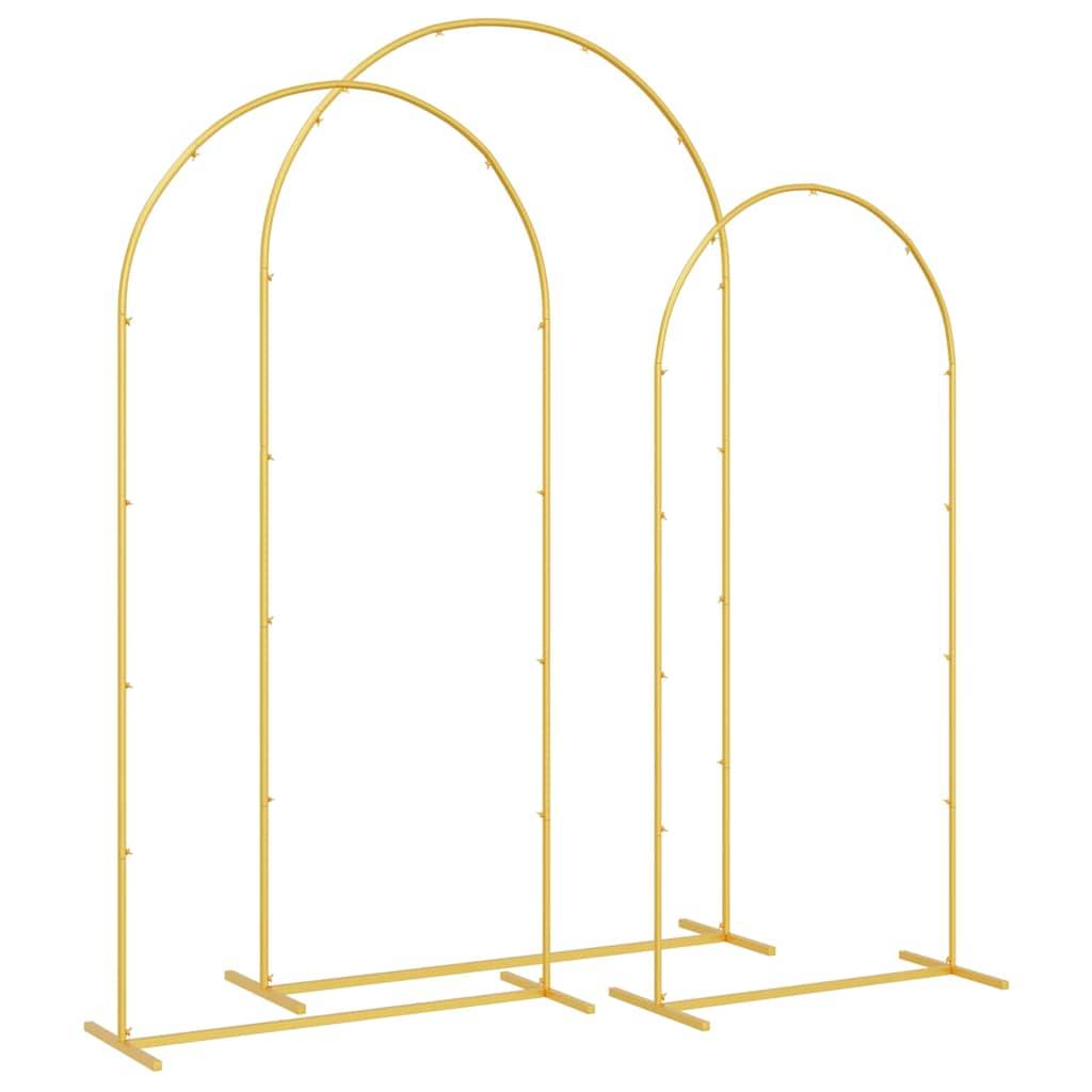 Set de 3 arches de cérémonie en acier doré pour décoration de jardin festive - ComfortXL Outdoor Living - Image 5