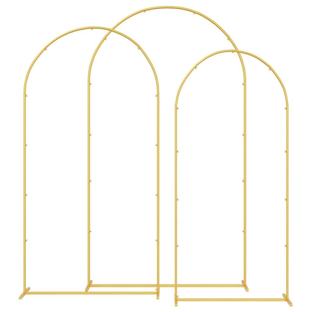 Set de 3 arches de cérémonie en acier doré pour décoration de jardin festive - ComfortXL Outdoor Living - Image 2