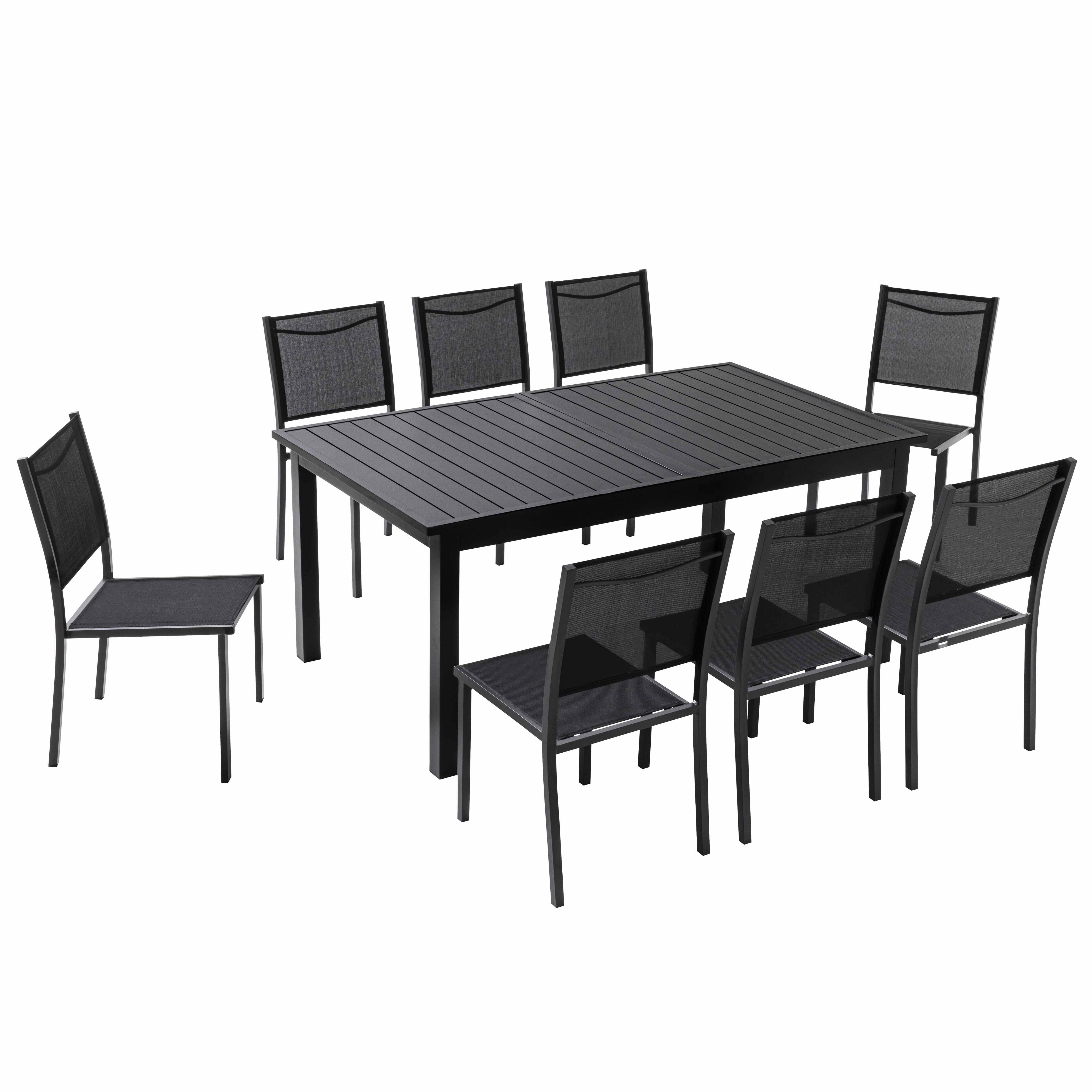 Oviala - Ensemble table de jardin en aluminium avec 8 chaises Butterfly - Oviala - Imagen 3
