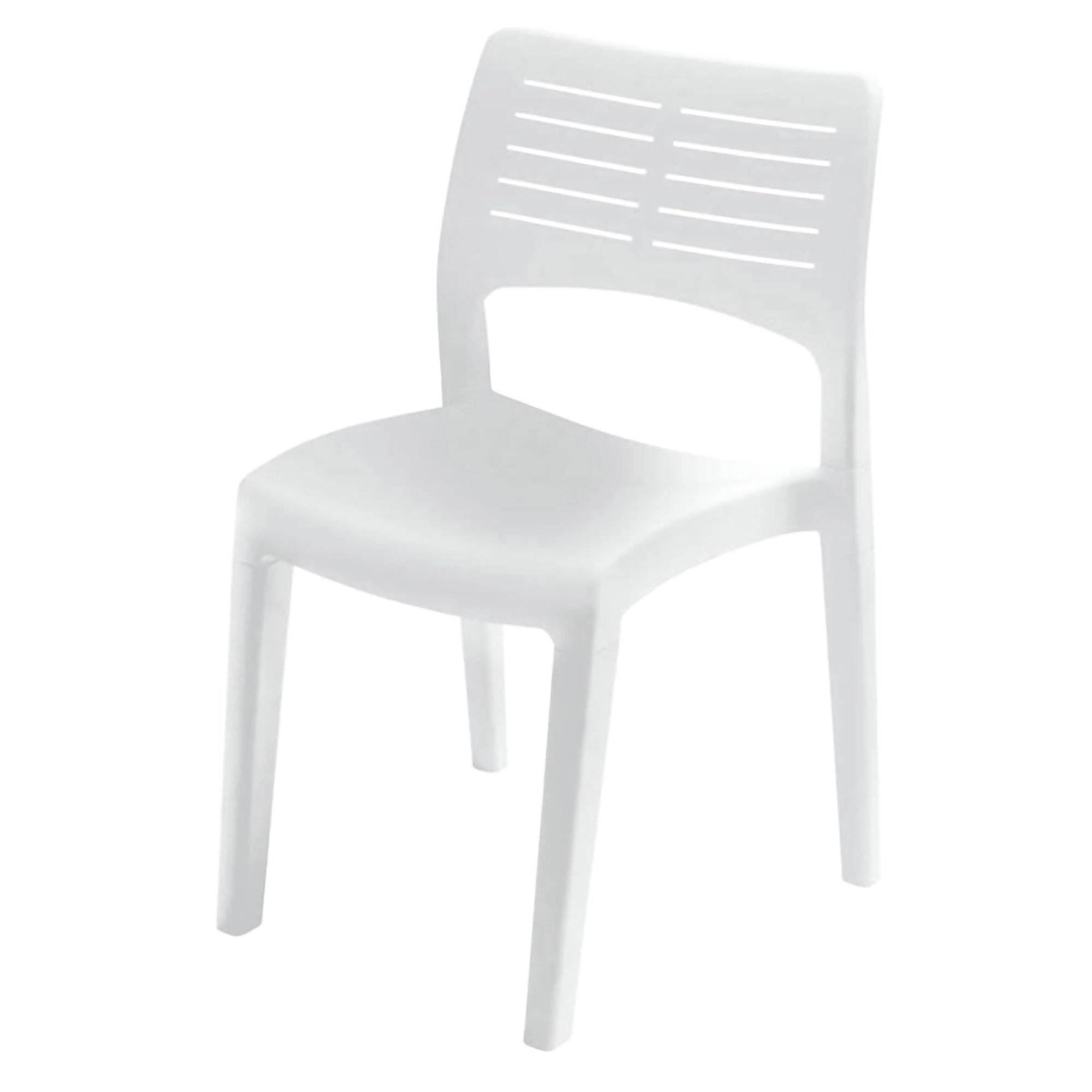 Dmora - Chaise d'extérieur Dantonin, siège de jardin, chaise pour table à manger, fauteuil d'extérieur, 100% Made in Italy, 50x51h82 Cm, blanc - Dmora - Imagen 1