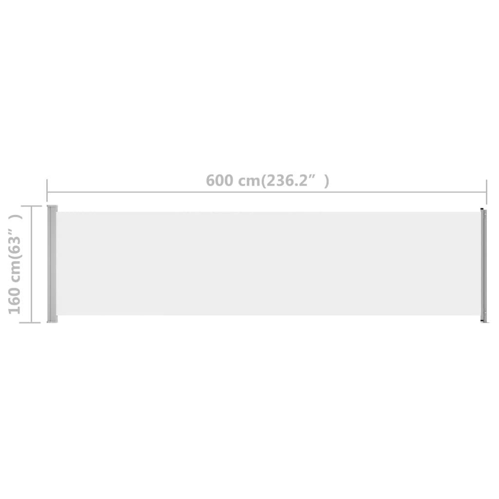Helloshop26 - Auvent latéral rétractable de patio 600 x 160 cm crème - Imagen 6