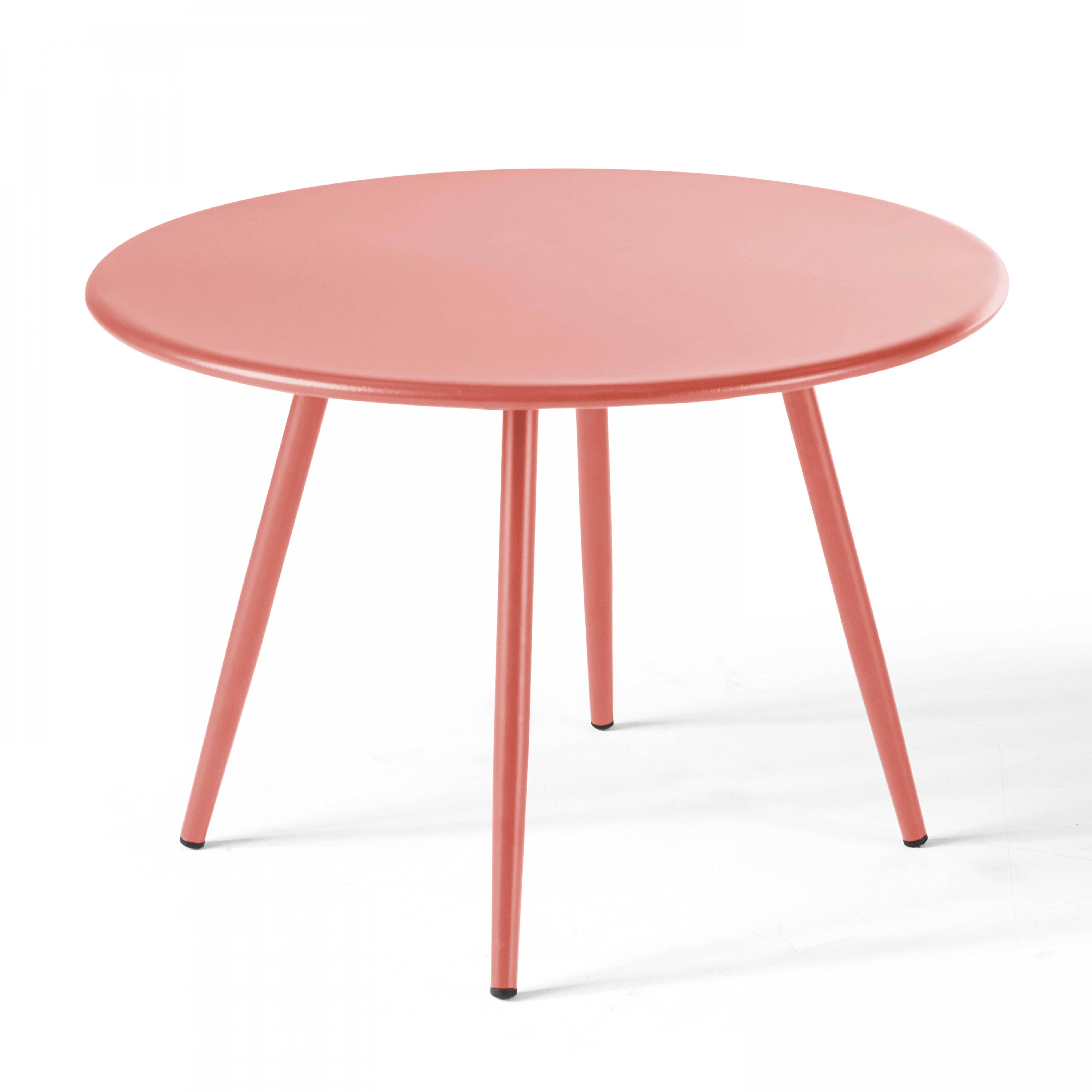 Oviala - Lot de 2 tables basses de jardin en acier argile 50 cm Palavas - Oviala - Imagen 4