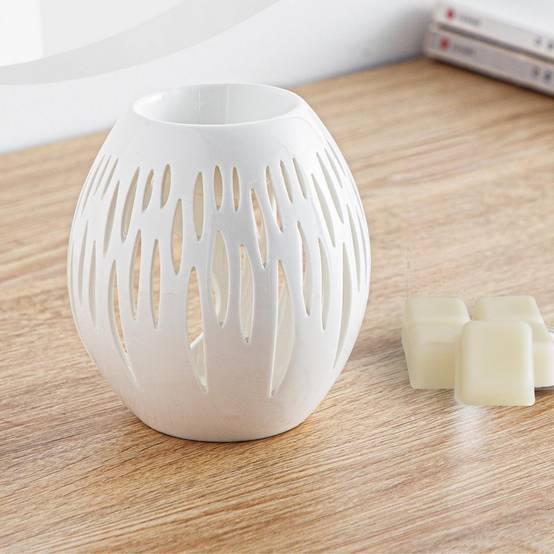 Brûle-Parfum Céramy Ovali Blanc - Aromathérapie facile - Diffuseur Autonome - Déco Cadeau Minimaliste - 45ml - H 12,5cm – Zen'Arôme - Image 9