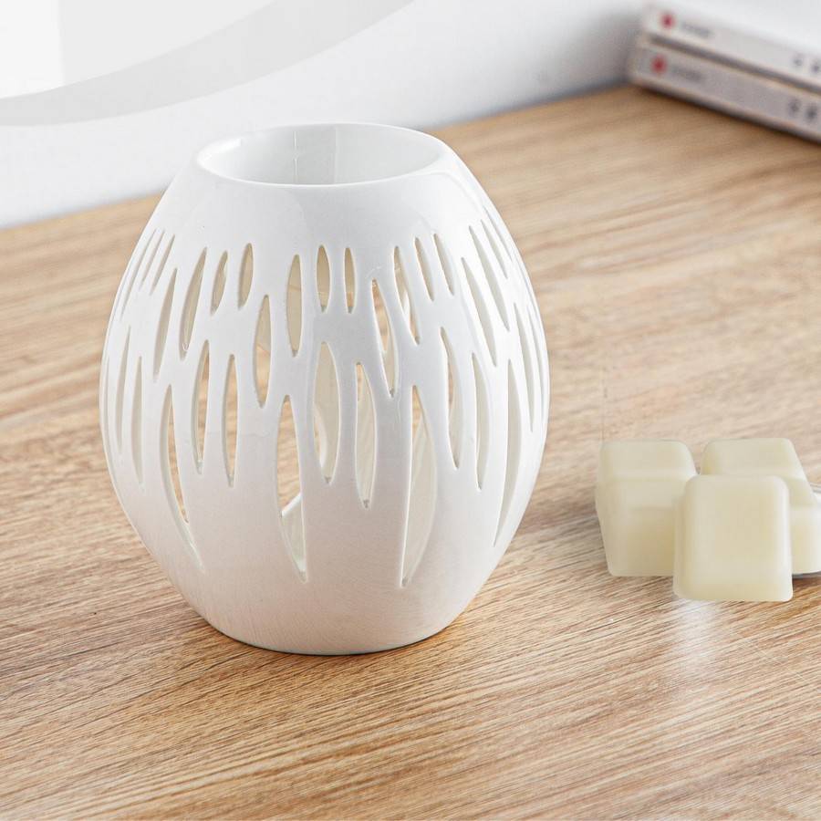 Brûle-Parfum Céramy Ovali Blanc - Aromathérapie facile - Diffuseur Autonome - Déco Cadeau Minimaliste - 45ml - H 12,5cm – Zen'Arôme - Image 9