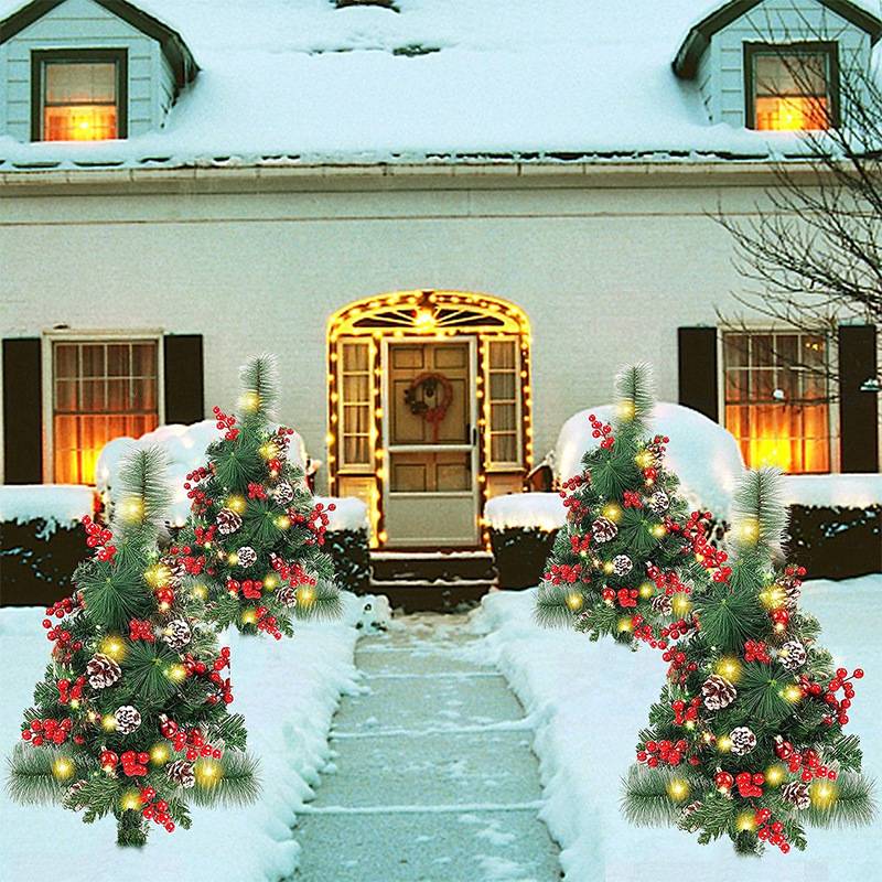 Lot De 2 Sapins De Noël En Bois Massif – Déco Intérieur/extérieur, Faits Main Be4nature