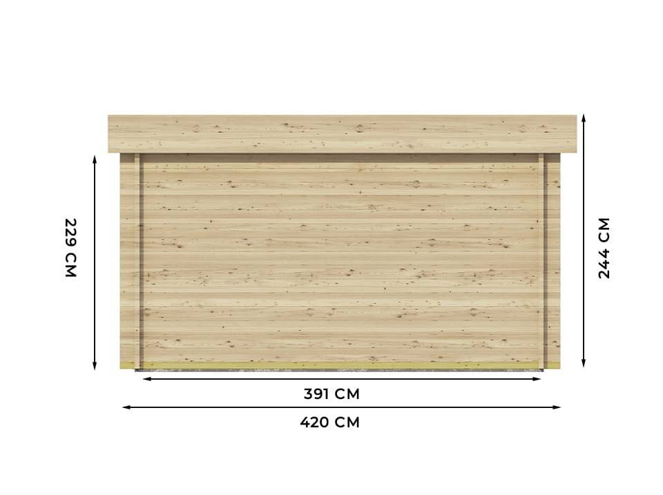 Direct Abris - Garage en Bois WESTMOUNT 19,2 m2 - 1 Voiture - Porte Sectionnelle - Bandeau de Toiture - Serrure à Cylindre - Abris de Jardin - Imagen 4