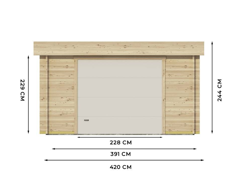 Direct Abris - Garage en Bois WESTMOUNT 19,2 m2 - 1 Voiture - Porte Sectionnelle - Bandeau de Toiture - Serrure à Cylindre - Abris de Jardin - Imagen 2
