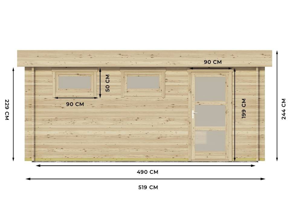 Direct Abris - Garage en Bois WESTMOUNT 19,2 m2 - 1 Voiture - Porte Sectionnelle - Bandeau de Toiture - Serrure à Cylindre - Abris de Jardin - Imagen 3