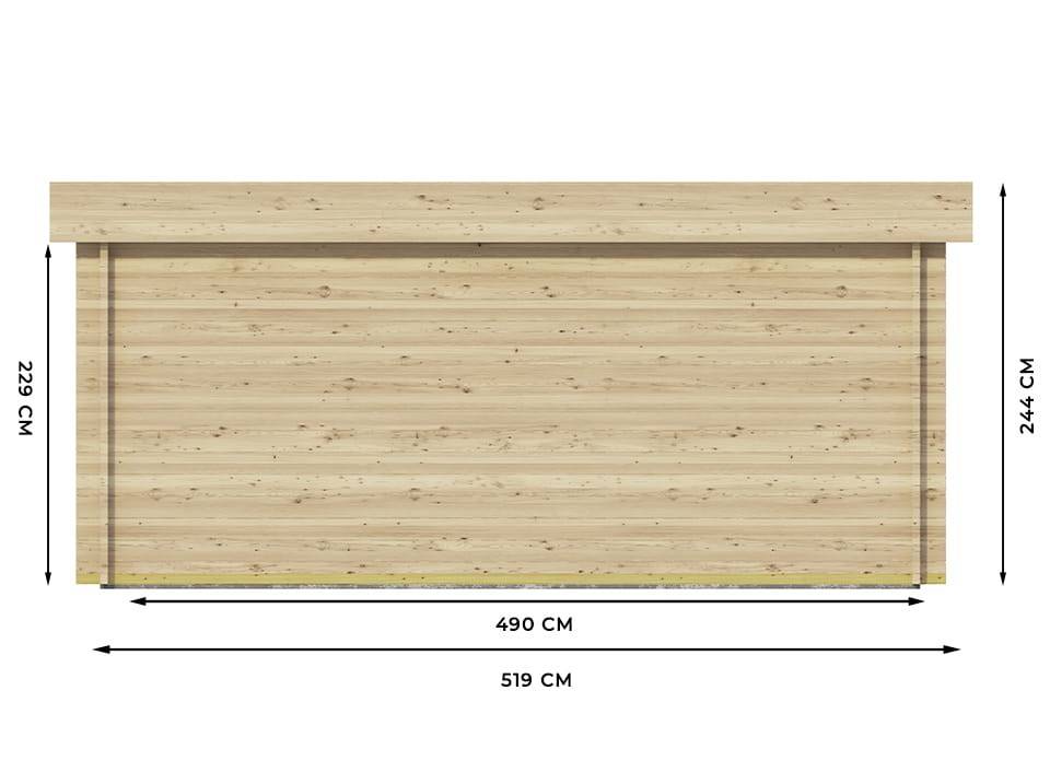 Direct Abris - Garage en Bois WESTMOUNT 19,2 m2 - 1 Voiture - Porte Sectionnelle - Bandeau de Toiture - Serrure à Cylindre - Abris de Jardin - Imagen 5