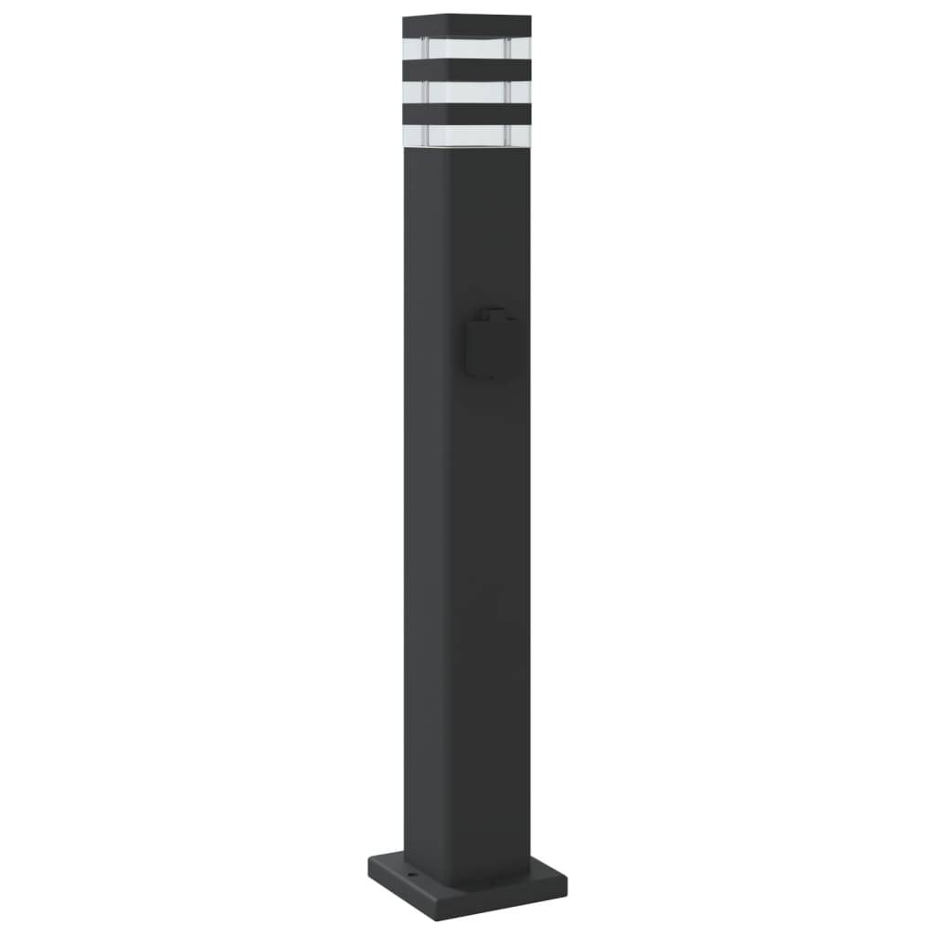 3 pcs Lampadaires de jardin - Lampadaires d'extérieur avec sortie noir 80 cm aluminium - Image 6