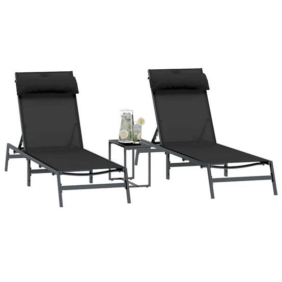 PANGIVO - Transats 2-personne Noir et anthracite 197 x 54 x 86 cm Acier - PANGIVO - Image 3
