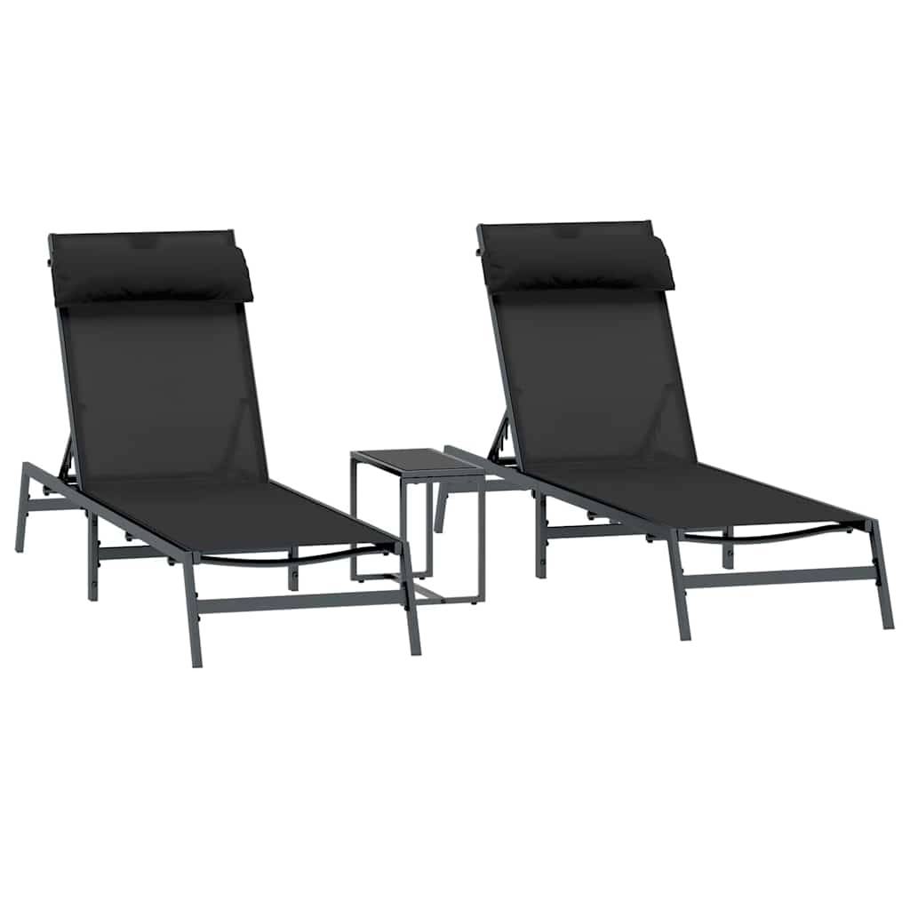 PANGIVO - Transats 2-personne Noir et anthracite 197 x 54 x 86 cm Acier - PANGIVO - Image 2