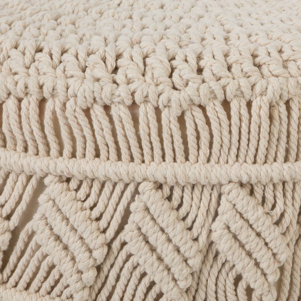 Atmosphera - Tabouret macramé et bois - Atmosphera Créateur d'intérieur - Imagen 3