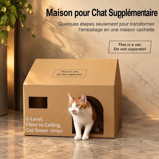 Tour de Griffoir Chat 6 Niveaux Hauteur Réglable Hamac Confortable Centre Activité Stable - Image 6