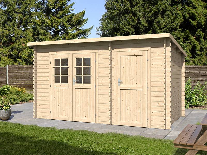 Eden Partenaire Jardin - Abri de jardin en bois mono pente de 10.48m² et 2 espaces