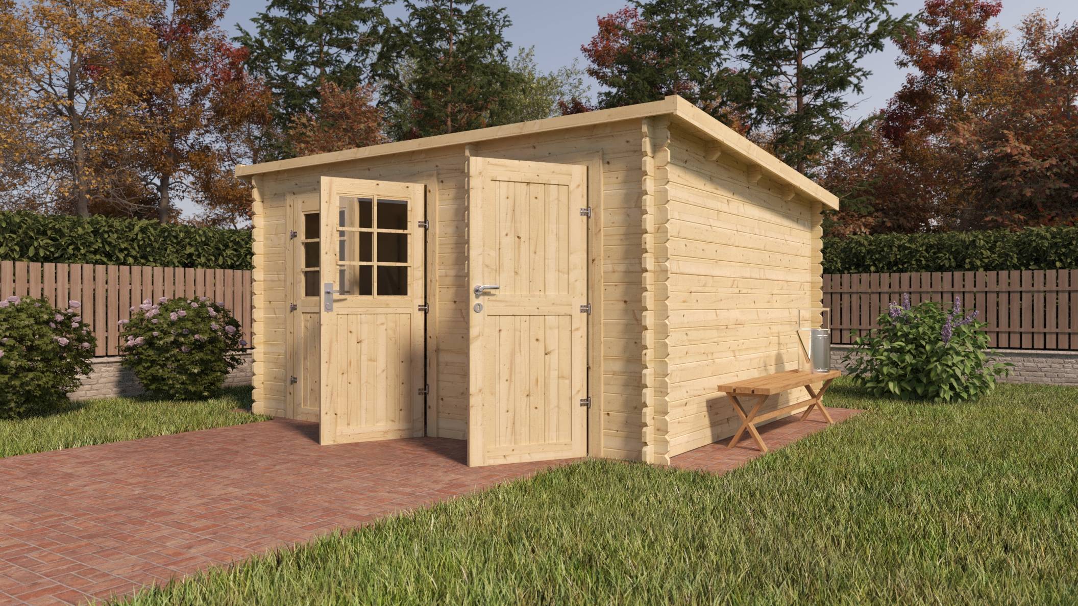 Eden Partenaire Jardin - Abri de jardin en bois mono pente de 10.48m² et 2 espaces - Image 3