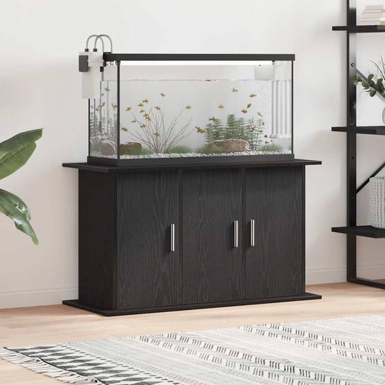 Meuble d'aquarium Chêne Noir 101 cm avec 6 Portes de Rangement - ComfortXL Outdoor Living - Image 1