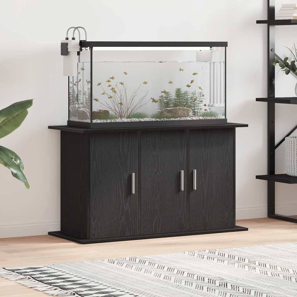 Meuble d'aquarium Chêne Noir 101 cm avec 6 Portes de Rangement - ComfortXL Outdoor Living