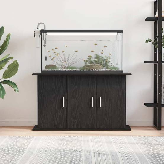 Meuble d'aquarium Chêne Noir 101 cm avec 6 Portes de Rangement - ComfortXL Outdoor Living - Image 3