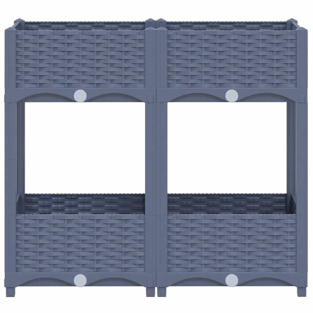 ComfortXL - Carré potager sur pieds 80x40cm polypropylène avec étagère pour balcon jardin Gris – ComfortXL Outdoor Living - Image 3