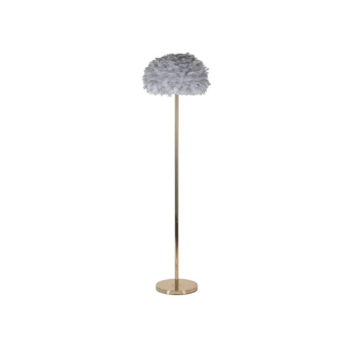 Lampadaire Imitation Plume "Slim" 170cm Or & Gris - Image 1