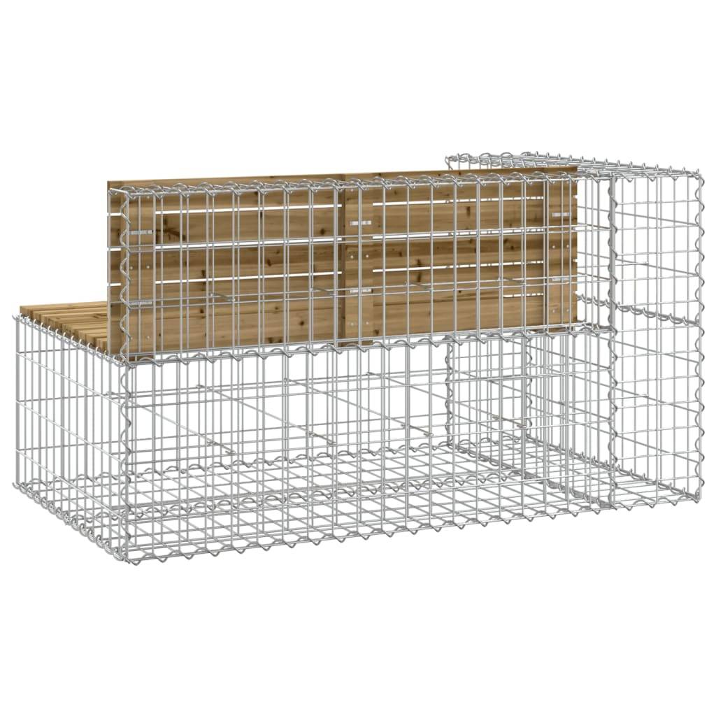 Maison Chic - Banc de jardin - Banc d'extérieur - Banquette design gabion 122x71x65,5cm bois de pin imprégné - Imagen 5
