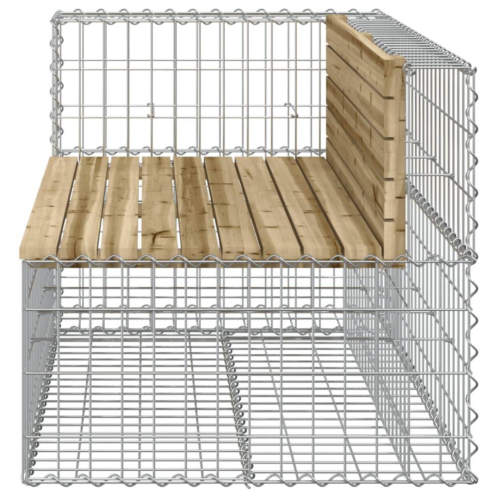 Maison Chic - Banc de jardin - Banc d'extérieur - Banquette design gabion 122x71x65,5cm bois de pin imprégné - Imagen 4