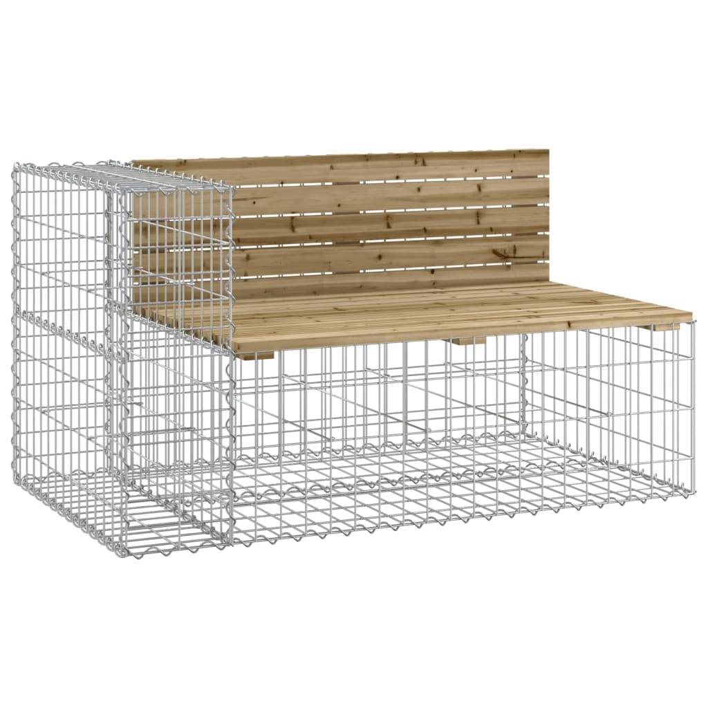 Maison Chic - Banc de jardin - Banc d'extérieur - Banquette design gabion 122x71x65,5cm bois de pin imprégné - Imagen 1