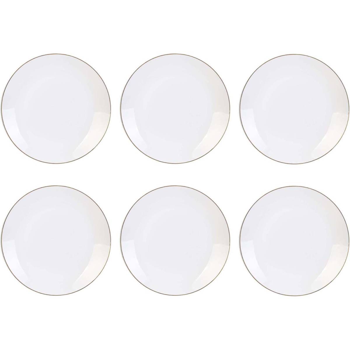 The Home Deco Factory - Assiette en porcelaine avec liseré doré (Lot de 6) Assiettes plates - 26 cm - Imagen 1