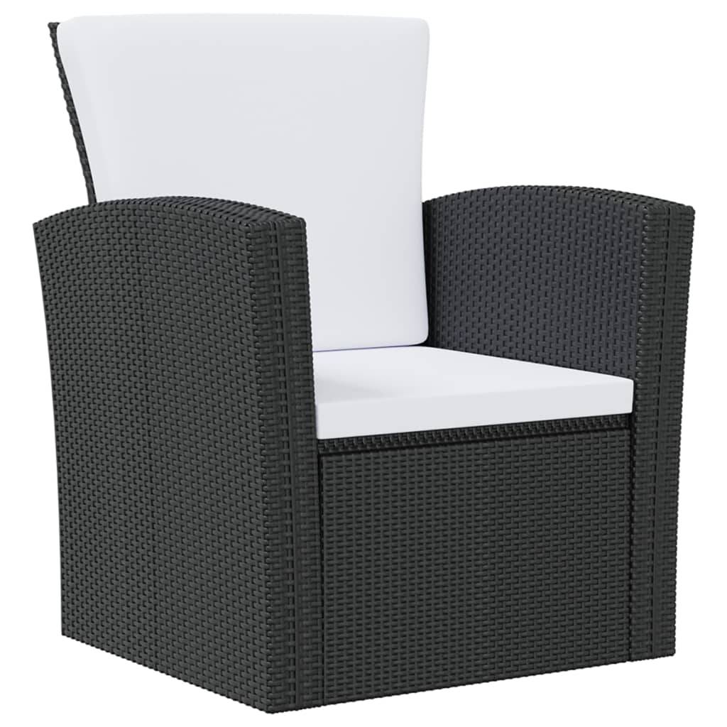 Helloshop26 - Salon de jardin meuble d'extérieur ensemble de mobilier 8 pièces avec coussins résine tressée noir - Imagen 4
