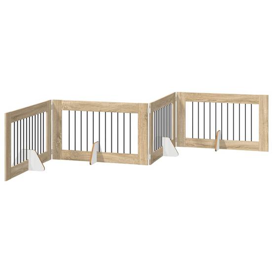Barrière pour chien bois chêne sonoma 401 x 34 x 60 cm - PANGIVO - Image 4