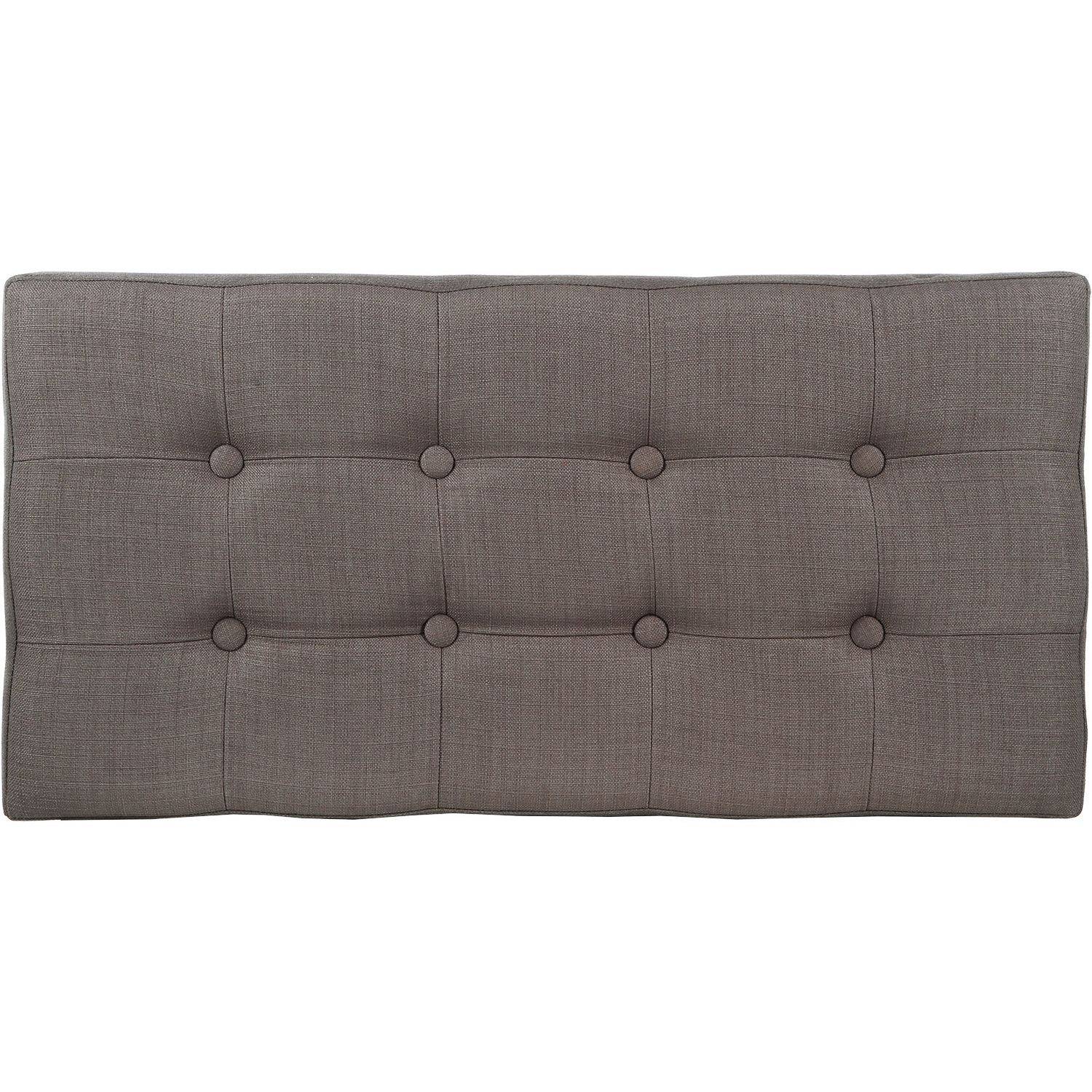 2 en 1 Pouf pliant double et coffre de rangement Gris taupe aspect Lin 76 x H 38 cm - Imagen 4