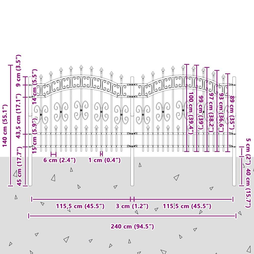 PANGIVO - Clôture jardin acier blanc 240 x 140 cm - PANGIVO - Image 7