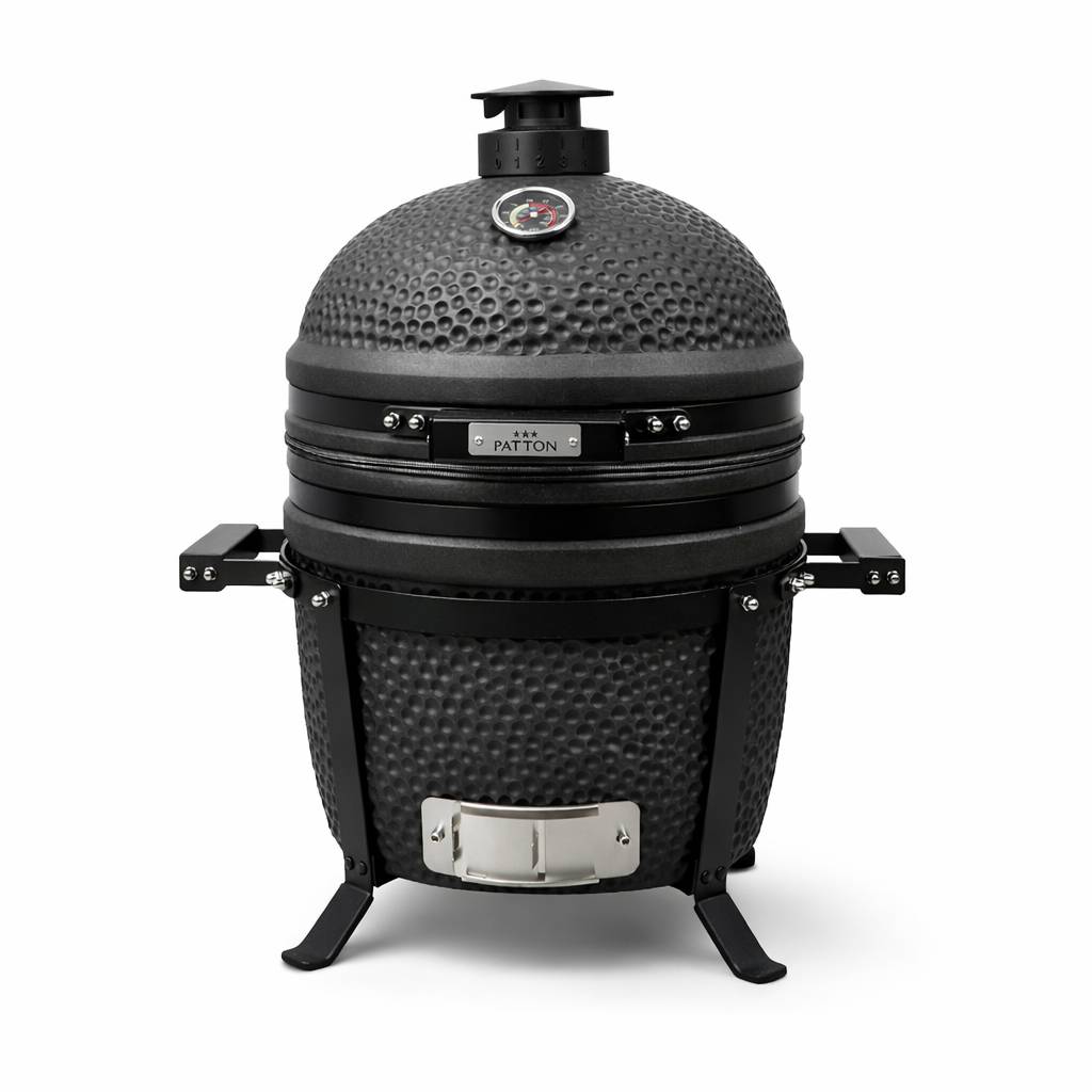 Barbecue kamado en céramique à poser Patton Premium Compact 15" - Grille Ø 34 cm - noir mat - Image 1