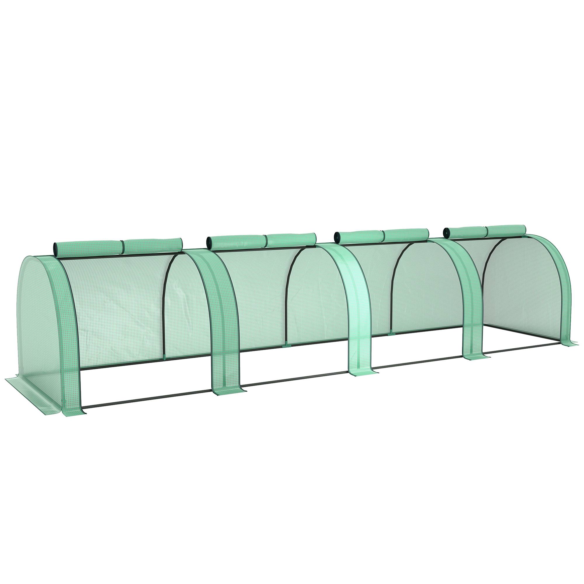 Mini serre tunnel pour tomates et légumes culture au sol acier PE 4x1m Vert - ComfortXL Outdoor Living