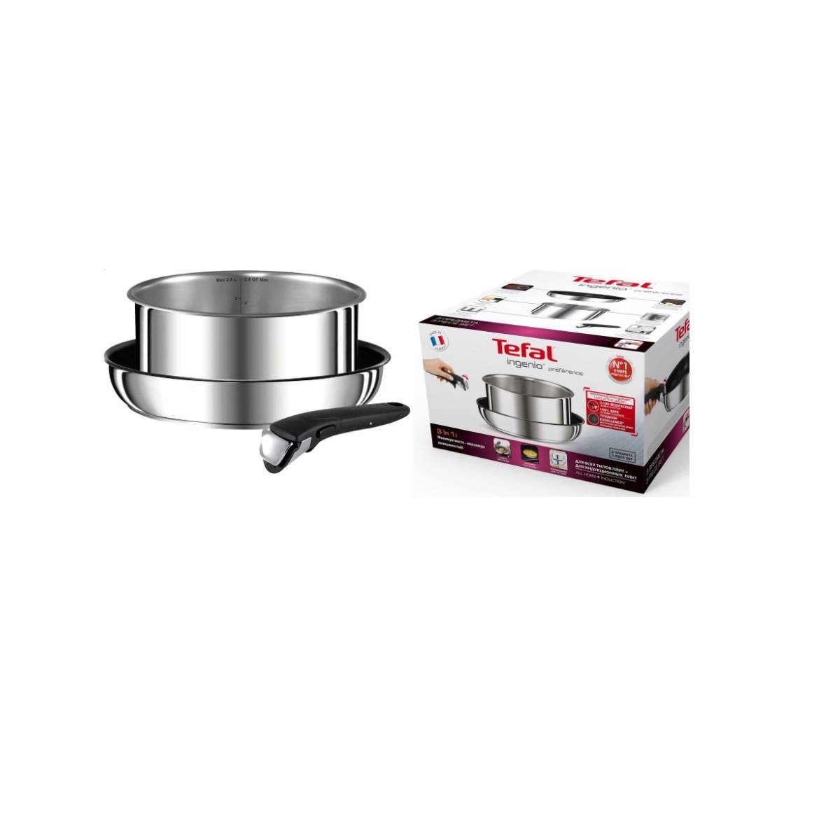 Lot de poêle 24cm + casserole 20cm  + poignée L9408672 Tefal - Imagen 2