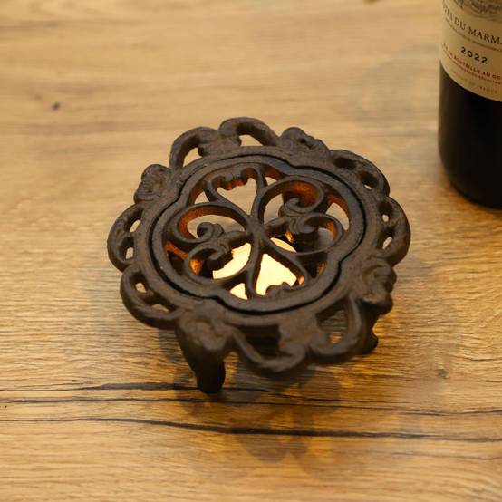 Chauffe plat en fonte marron 15 x 13 x 5 cm Chemin de campagne - Imagen 3