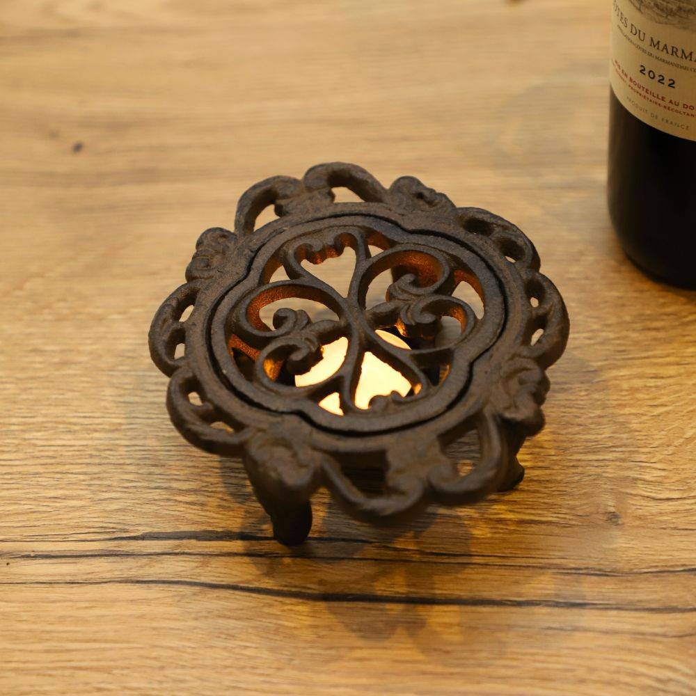 Chauffe plat en fonte marron 15 x 13 x 5 cm Chemin de campagne - Imagen 3
