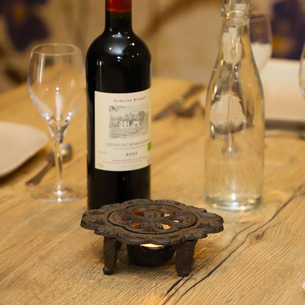 Chauffe plat en fonte marron 15 x 13 x 5 cm Chemin de campagne - Imagen 2
