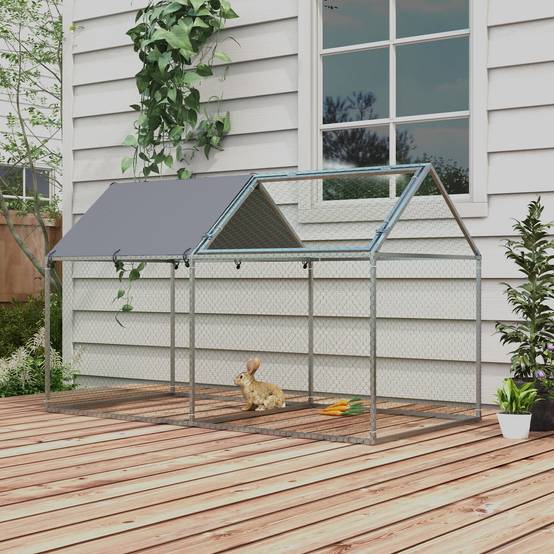 Enclos poules acier extérieur grand espace avec toit Oxford 198x100x120cm - ComfortXL Outdoor Living - Image 4