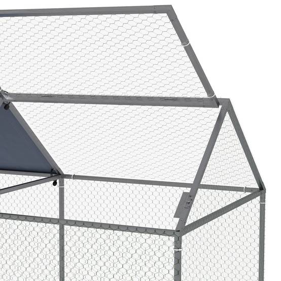Enclos poules acier extérieur grand espace avec toit Oxford 198x100x120cm - ComfortXL Outdoor Living - Image 10