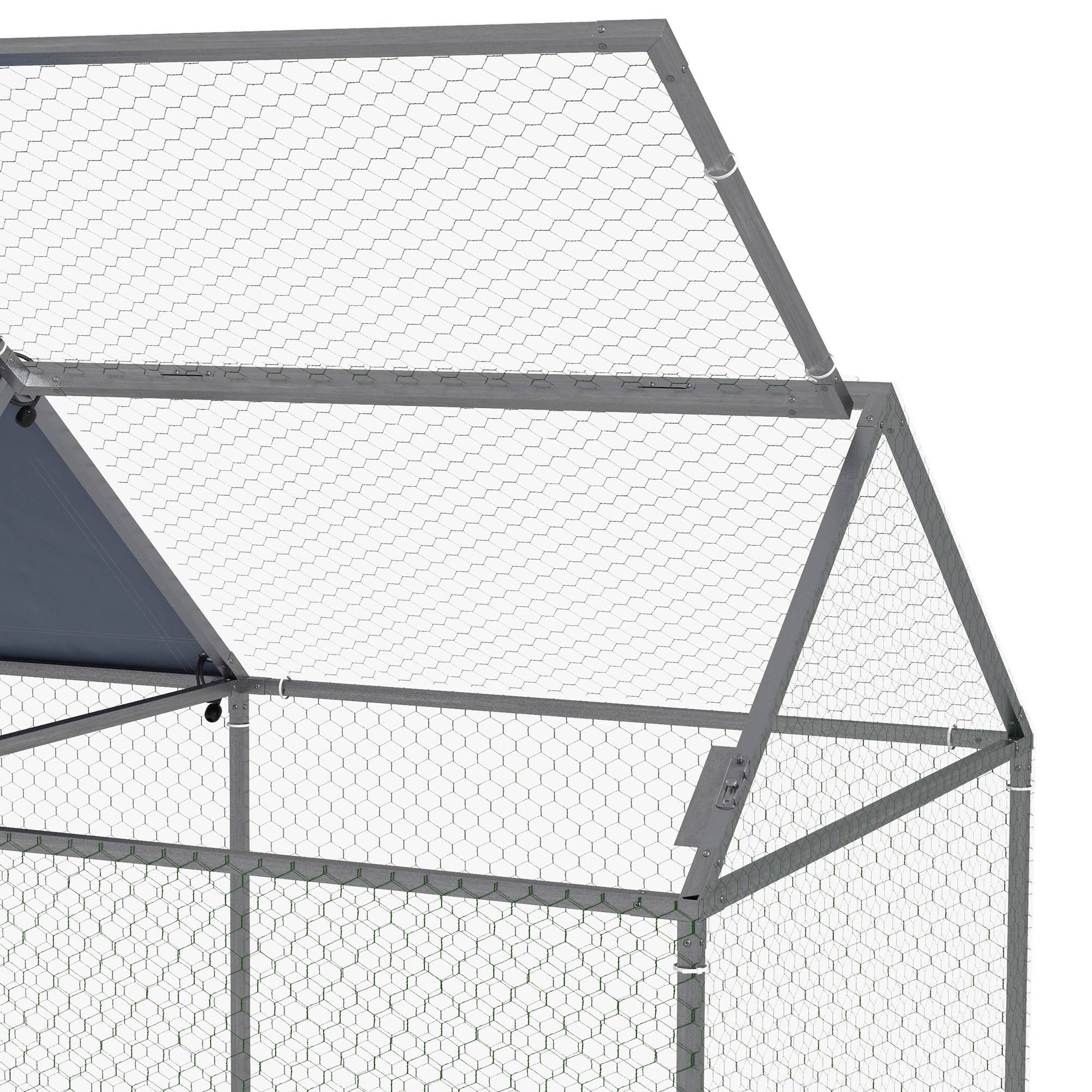 Enclos poules acier extérieur grand espace avec toit Oxford 198x100x120cm - ComfortXL Outdoor Living - Image 10