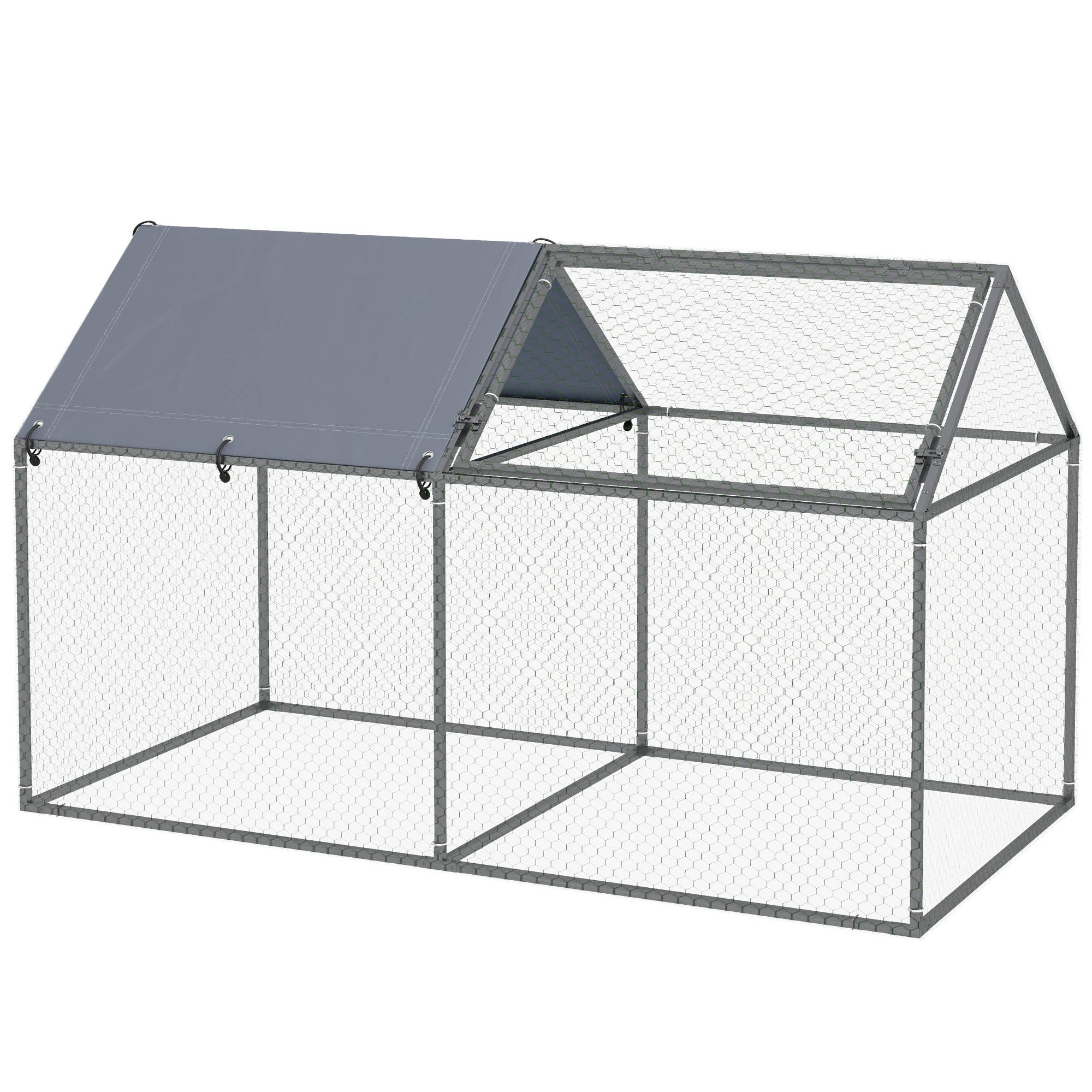 Enclos poules acier extérieur grand espace avec toit Oxford 198x100x120cm - ComfortXL Outdoor Living - Image 2