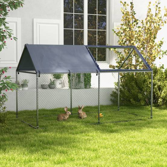 Enclos poules acier extérieur grand espace avec toit Oxford 198x100x120cm - ComfortXL Outdoor Living - Image 3