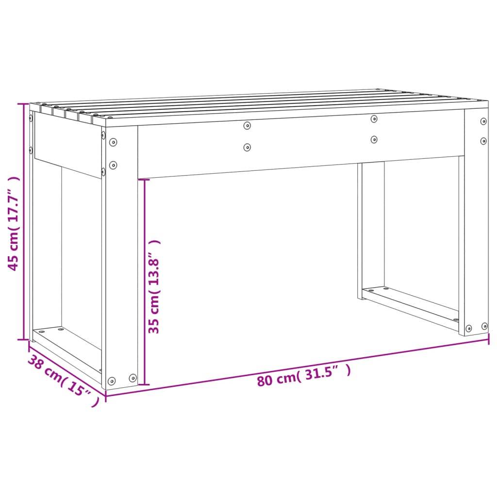 Maison Chic - Banc de jardin - Banc d'extérieur - Banquette marron miel 80x38x45 cm bois de pin massif - Imagen 8